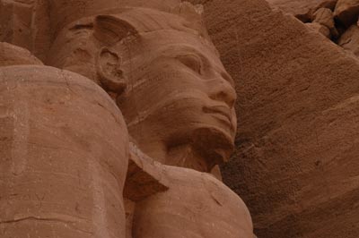 The northern head, still fleked with plaster and coffee