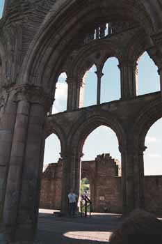 Through the side of the church