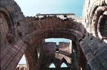 Looking up into the tower