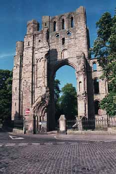 The narrow facade of Kelso Abbey