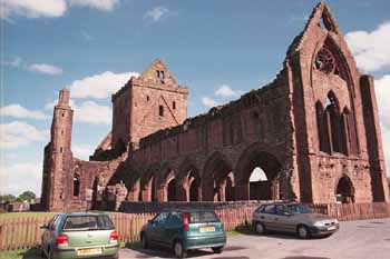 The red sandstone church of Sweetheart Abbey