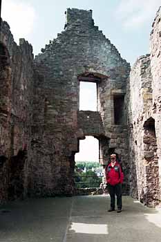 Mark inside the Ruthven residence wing