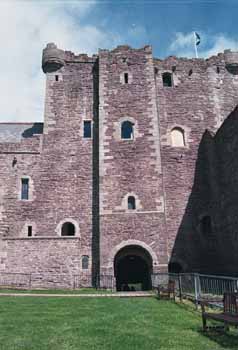 Decorative stonework inside the castle