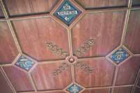 The painted and restored ceiling in the great hall