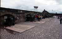 The row of cannons facing out over Edinburgh