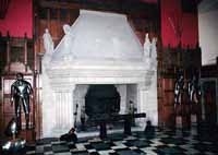 The fireplace of the great hall