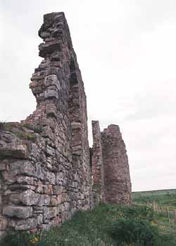 The front wall, with a view of the ruined tower
