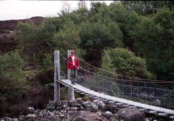 Mark, starting back across the bridge